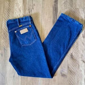 Wrangler Size 34 Jeans Stretch Blue Cowboy Cut Dark Wash